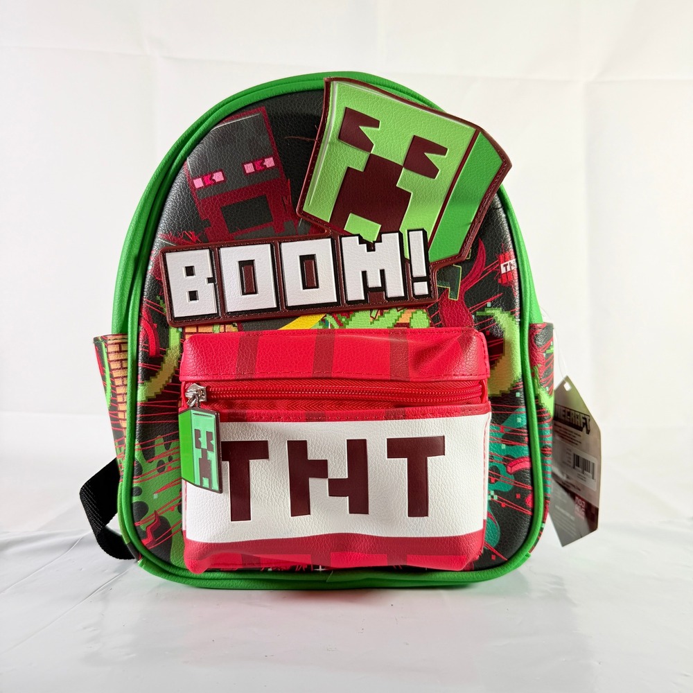Minecraft Creeper TNT Mini Backpack Accessory Innovations Faux Leather NWT